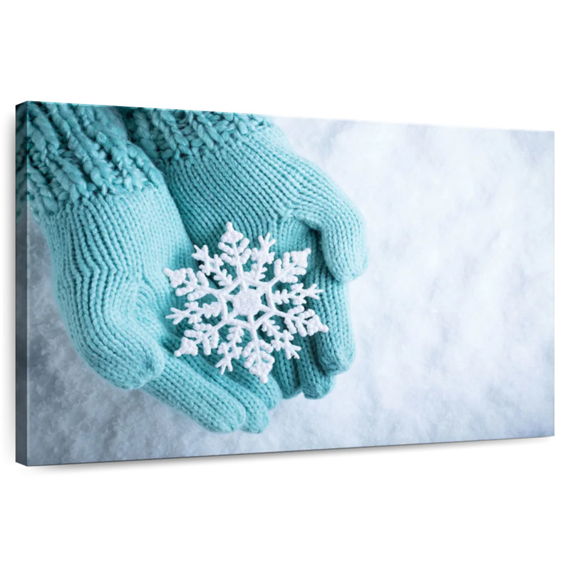 Flocon de neige étincelant Lelend en hiver, H 30 po x l 45 po
