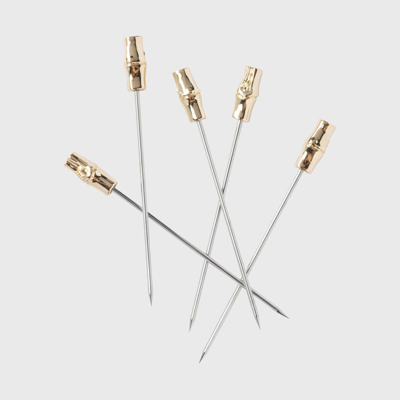 Golden bamboo cocktail picks
