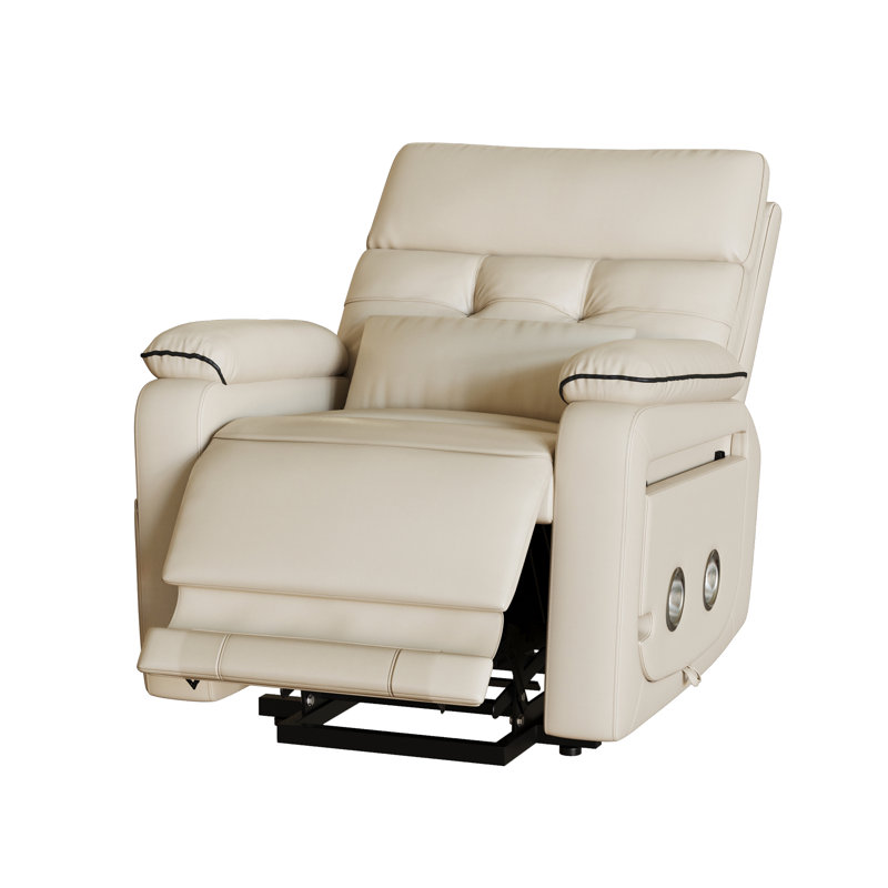Faux Leather Power Lift Recliner Chair For Elderly, Beige