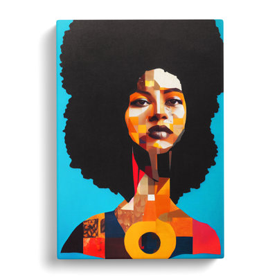 CAN-V0523-2934X Woman With Afro Collage - Wrapped Canvas Print