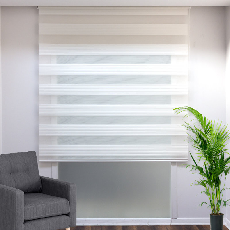 Rideau en polyester Aimun, Blanc, L 102 po x L 43 po
