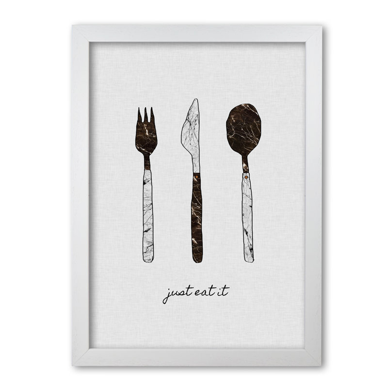 Just Eat It - Print, White Grain Frame, 42 cm H x 30 cm W x 5 cm D