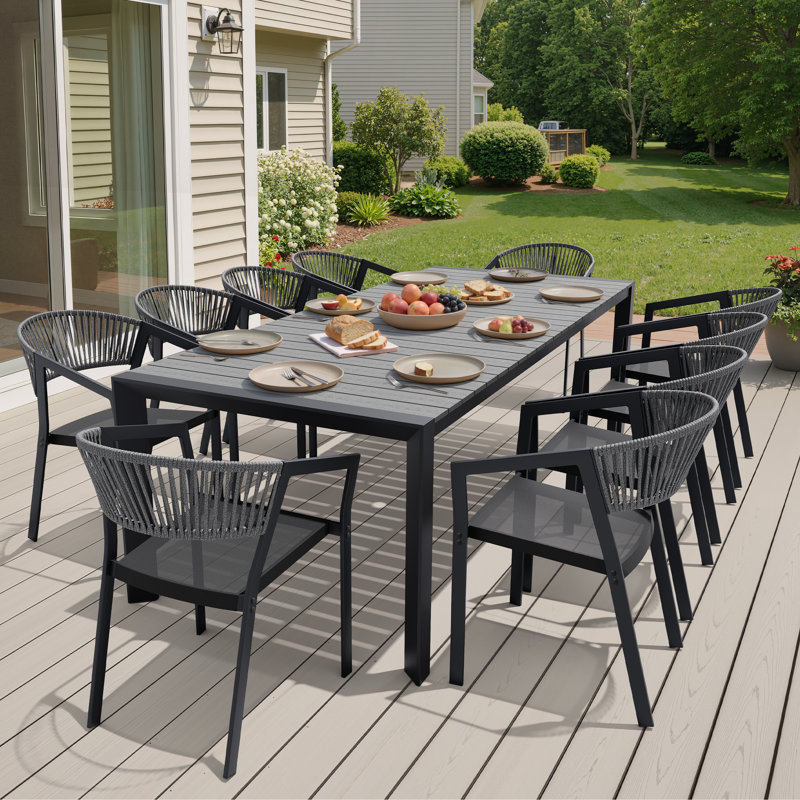 Chaise de salle à manger en aluminium, Gris foncé
