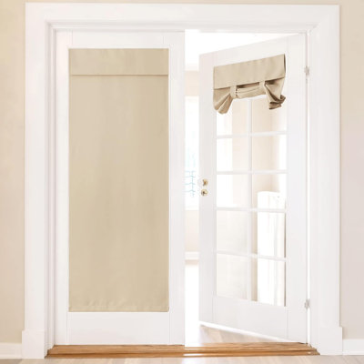 Blackout Small Door Curtain for Kitchen, Privacy Thermal Insulated Door Window Curtain for Classroom Window/Small Front Back Door/Office, 1 Panel