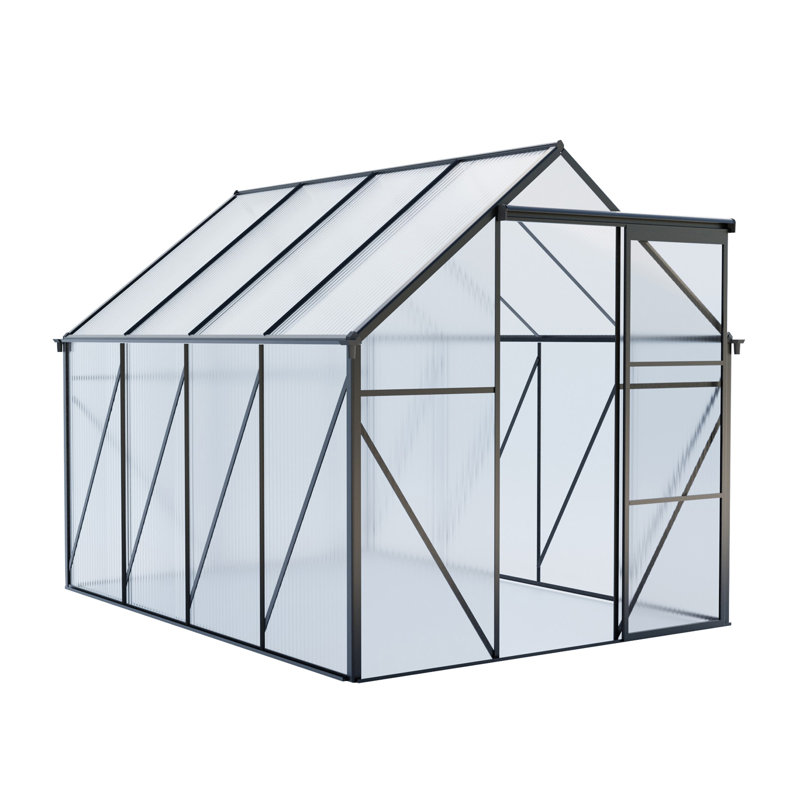 6X8 FT Polycarbonate Greenhouse Raised Base And Anchor Aluminum Heavy Duty Walk-In Greenhouses For Outdoor Backyard In All Season