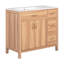 Meuble-lavabo moderne de 36 po en bois, portes et tiroirs à fermeture en douceur, lavabo en céramique, tablette réglable pour petits espaces, 2 portes solides, 3 portes compactes