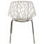 Chaise d'appoint blanche avec pieds chromés