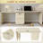 L-Shaped 360° Rotating Desk with Drawers