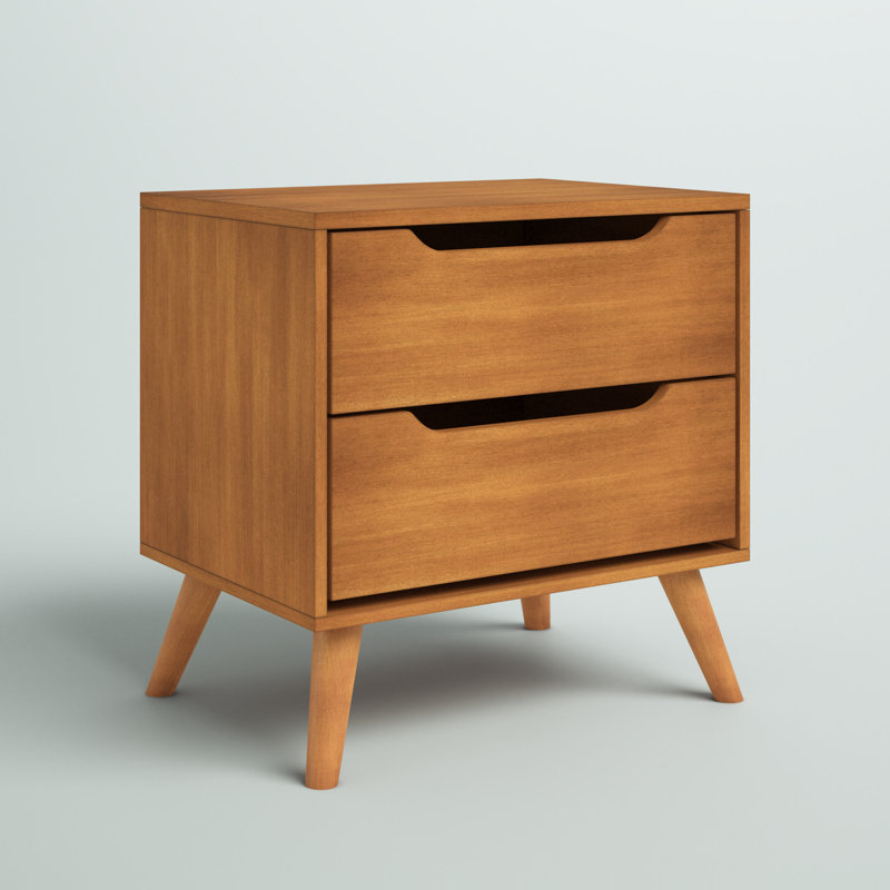 Stalter 2 - Drawer Solid Wood Nightstand, Oak