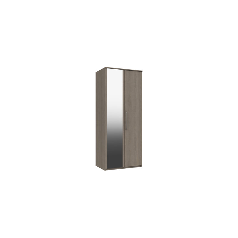 Bushnell 2 Door Manufactured Wood Wardrobe, Grey