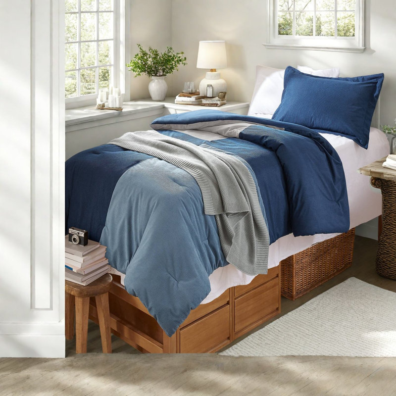 Modern Bedding Sets, 2 Piece Twin XL Corduroy Polyester for Dorm Home