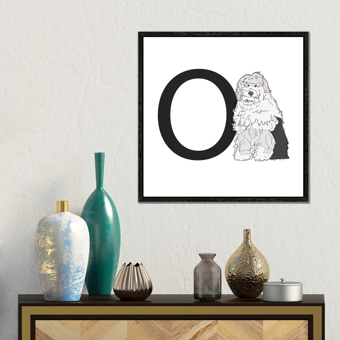 O Is For Old English Sheepdog von Sketch And Paws - Gallery-Wrapped Canvas Giclée on Canvas