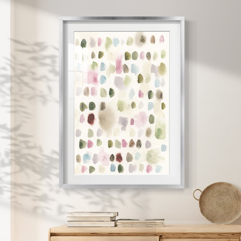 Blotline II - impression encadrée, 28.5" H x 20.5" W, Argent argent