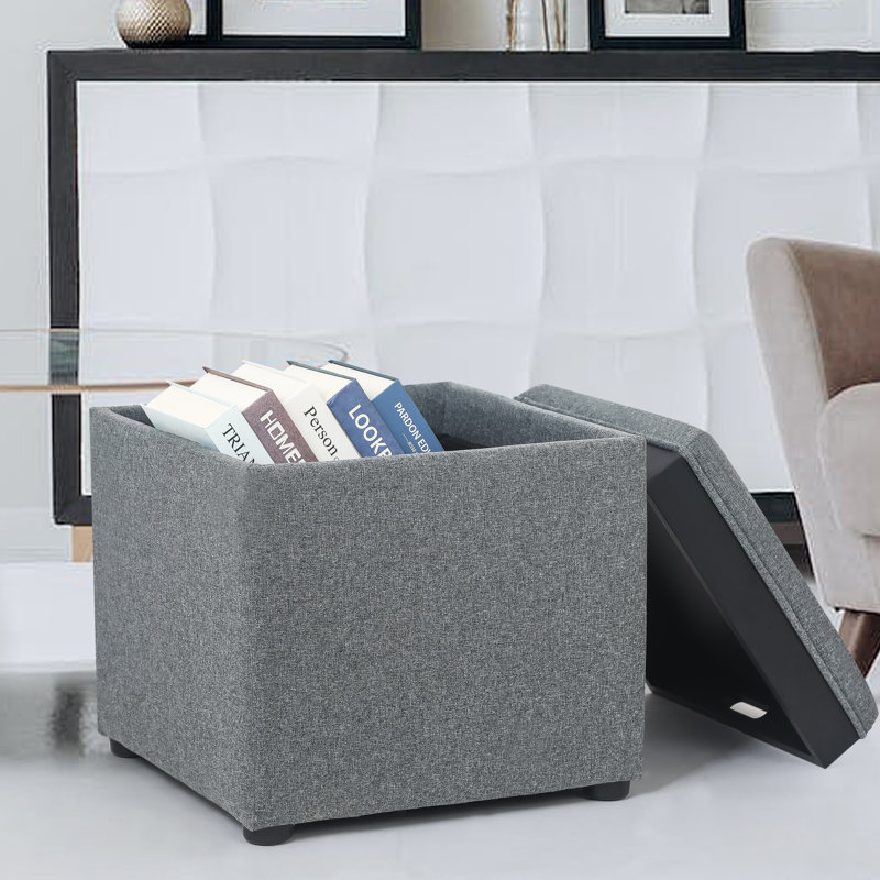 Ciocia Upholstered Ottoman, Gray