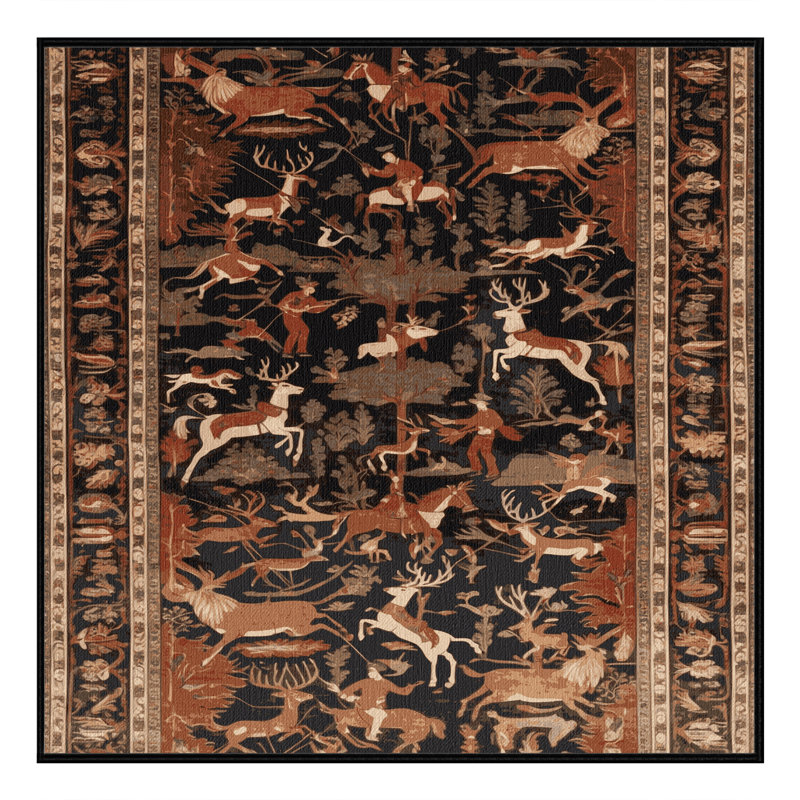 Tapis brun lavable à la machine, Carré 3 pi