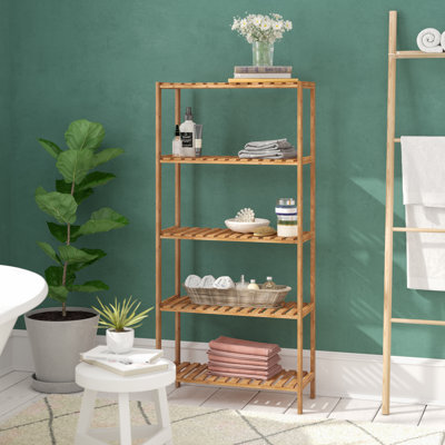 Solid Wood Freestanding Bathroom Shelves