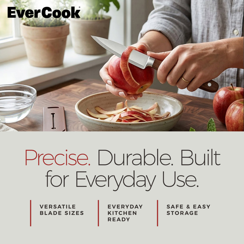 Ensemble de couteaux de cuisine 4 pièces EverCook avec fourreaux, 1,5 / 2 mm