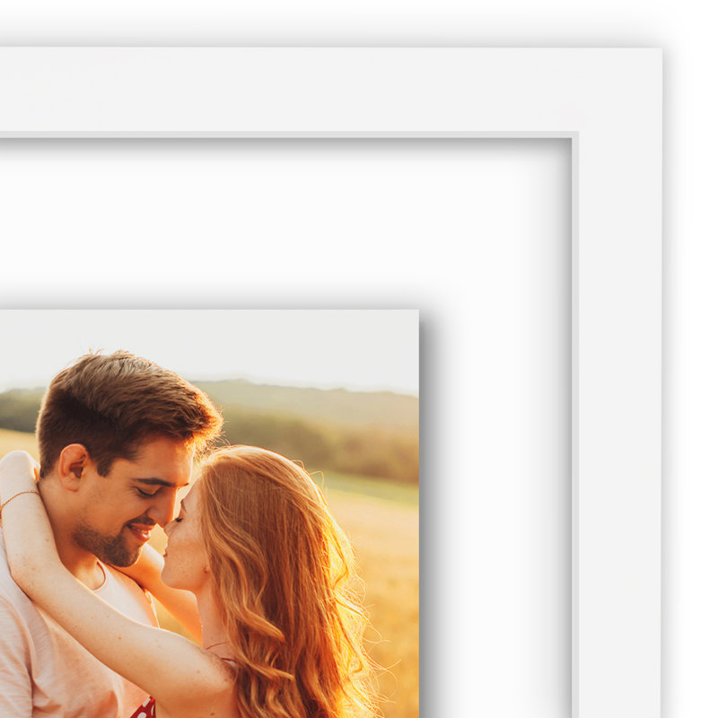 Cadre flottant Quadeer - Affichez trois photos ensemble avec un effet flottant, Blanc, 10 po x 20 po