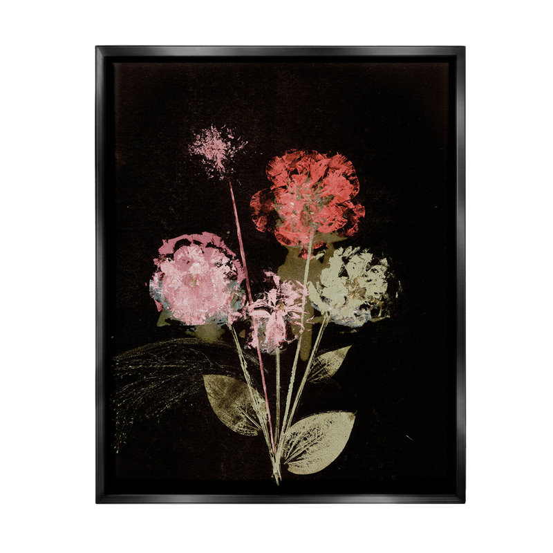 «Rustic Roses On Black Floater Frame» par Pernille Folcarelli sur, Cadre flottant noir de jais, H 21 po x l 17 po