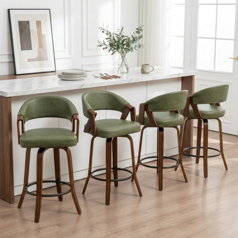 Tabouret de comptoir pivotant Ayala, Green