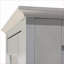 Armoires | Grande armoire de rangement autoportante moderne et étroite, 5 tablettes à 2 niveaux, 2 portes à volets, blanc neige, pour plusieurs pièces | Panneau de fibres à densité moyenne | Salle de bain