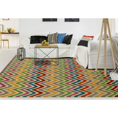 Tapis vert / rouge / jaune en laine noué à la main de conception unique 8 pi 3 po x 9 pi 7 po Jamyleth