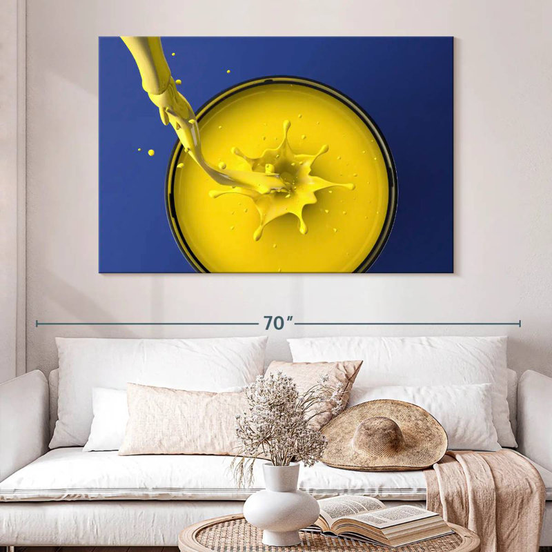 Senne Yellow Paint Splash, 34" H x 51" W