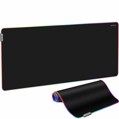 VIVO Black RGB Desk Pad