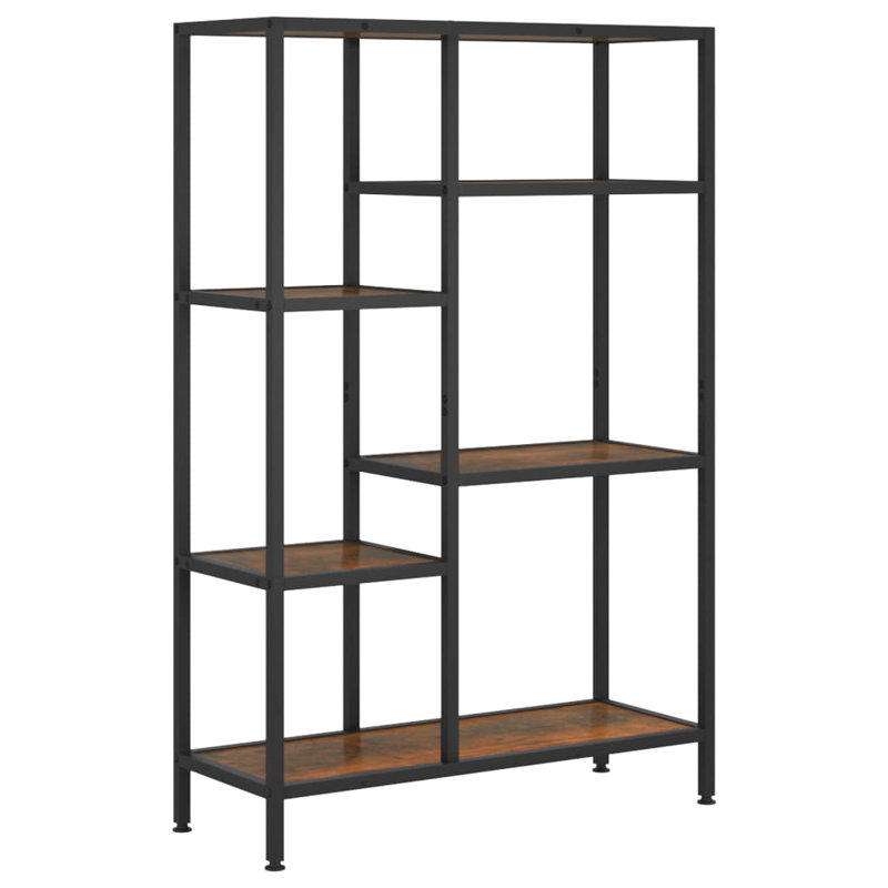 Oringas Bookcase, (6 Shelves) 47" H x 32" W x 12" D, Dark Brown/Black