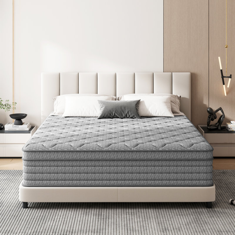 Matelas hybride 12 po dans une boîte | Mousse à mémoire de forme et ressorts ensachés individuels pour soutenir les bords et soulager la pression | Mi-ferme | Certifié Certipur-Us