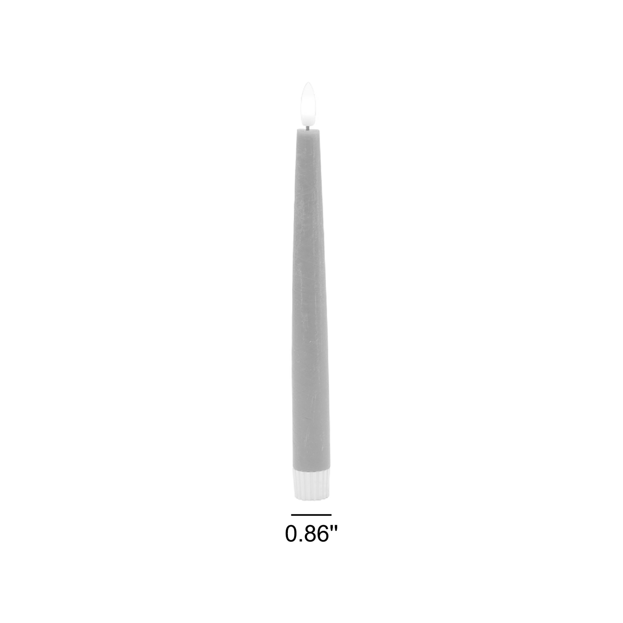 2 Pc Tall Flameless Taper Candle, Pink