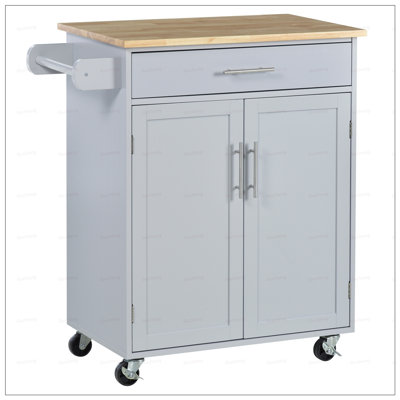 Versatile Kitchen Island Cart with Drawer, Storage Cabinet, and Towel Rack for Enhanced Organization and Mobility