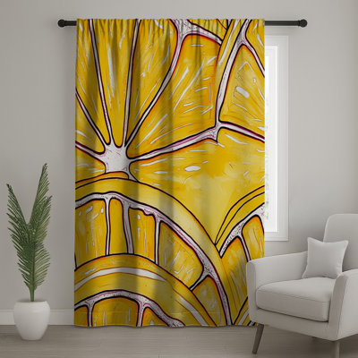 Lemon Window Curtains, Fruit Sheer & Blockout Curtains - 1 Panel