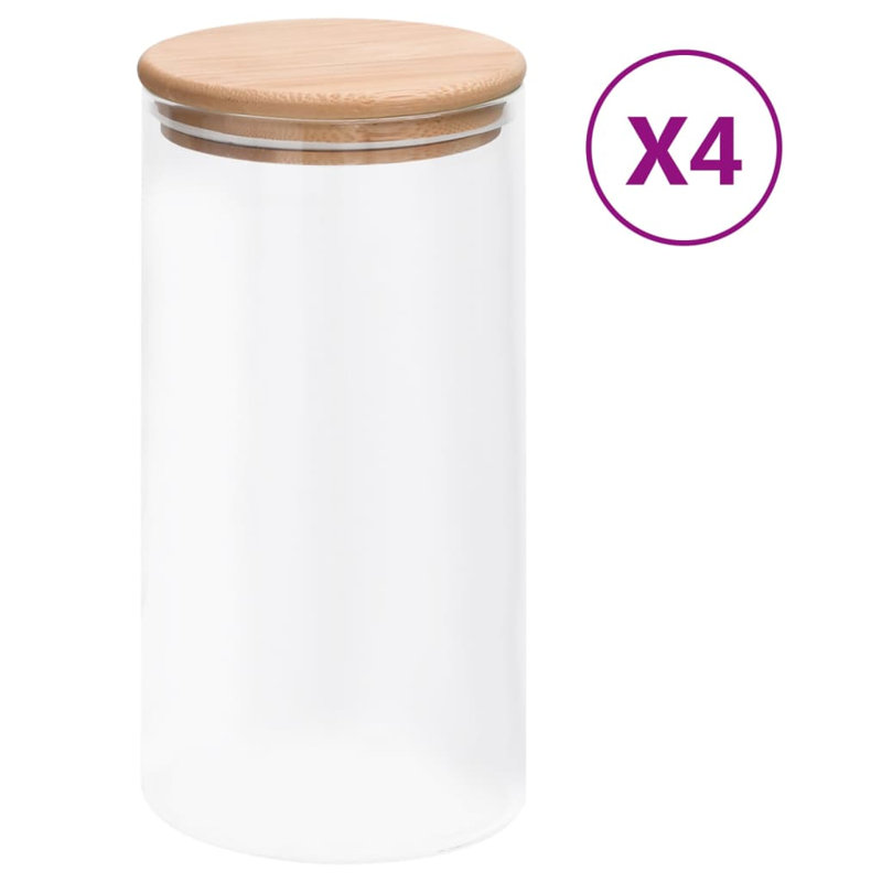 Jar - Set of 4, 10.23cm H x 10.82cm W x 10.82cm D
