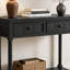 Console Trexm Daisy Series avec deux tiroirs et une tablette inférieure (noir)