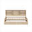 Blended Rubber Wood, Plywood and Particle Board Twin Platform Bed With Side Bookshelves, Storage Drawers and Built-in Charging Ports, Natural-Toned-1105600980