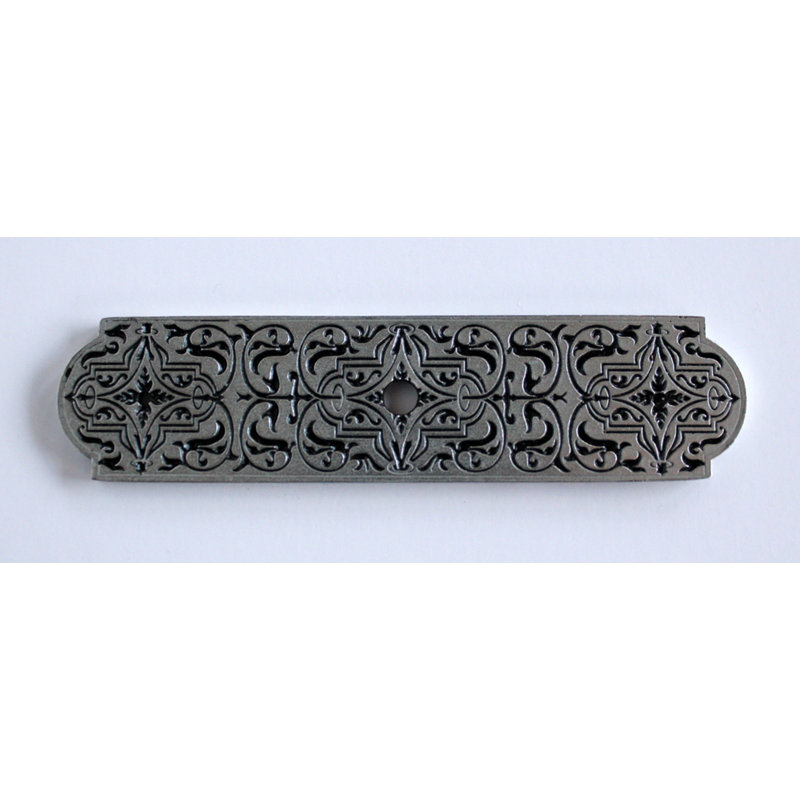 Olde World Metal Knob Backplate, Brilliant Pewter