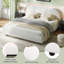 Lit plateforme Queen Size avec tête de lit incurvée 88*65*40,5 pouces, lit plateforme monobloc rembourré blanc, tête de lit rembourrée