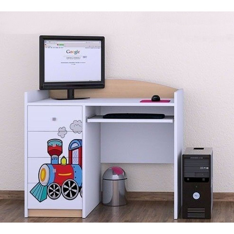 Neela Super Locomotive 100cm W Computer Desk, Beige