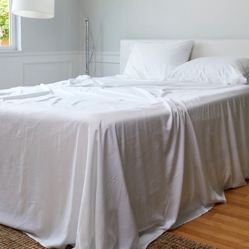 Ensemble de draps BedVoyage - 100% viscose de bambou - Froid et léger, Très grand, Blanc