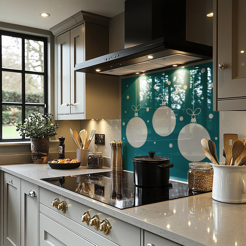 Christmas Baubles Dining Splash Back, 70cm L x 50cm W