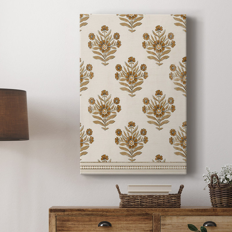 BlockPrintBloomsI - Cavas de galerie sur mesure