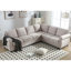 Ensemble de canapé modulaire modulaire avec canapé convertible en forme de L, accoudoirs roulés réversibles et revêtement en lin doux pour un confort et une flexibilité ultimes-131922640-131922641