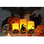 3 Pack Halloween Flameless LED Pillar Candles: 6H Timer, Battery-Operated, Real Wax with Pumpkin Decals, 3x4"/5"/6"