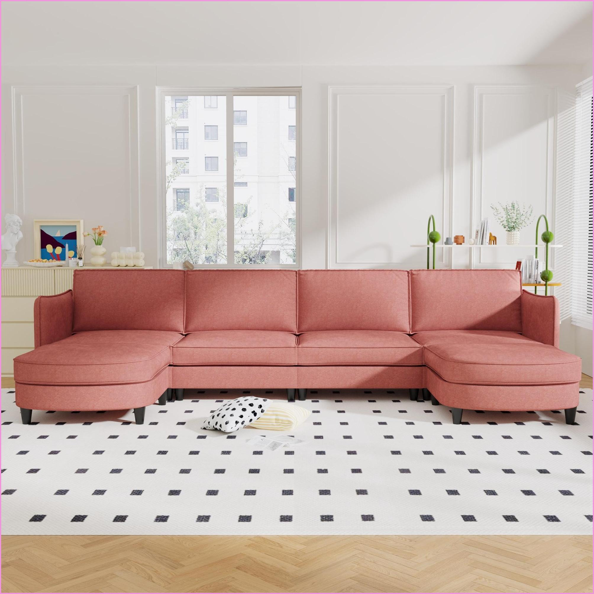 Latitude Run® Sectional Sofas 141.5'' 6-Seater U-Shaped for Living Room ...