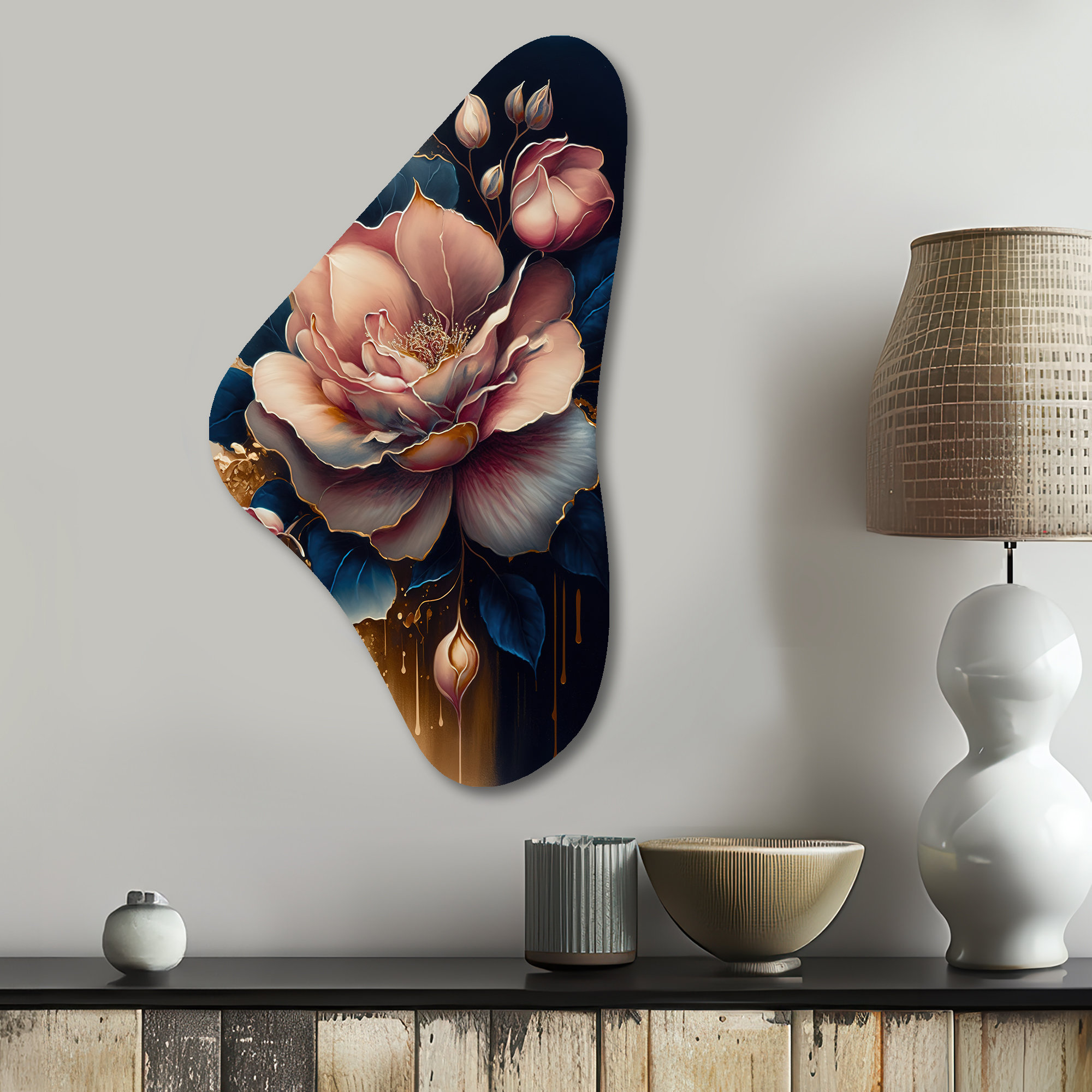 Lark Manor™ Lyerly - Rose Boomerang Shape Asymmetric Metal Wall Art ...