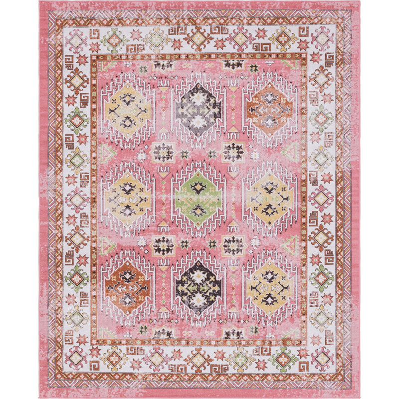 Tapis rose Devers, Rectangle 7 pi 10 po x 10 pi