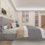 Structure de lit double en métal avec rangement, tête de lit à oreilles, abords de lit, gris, sans sommier tapissier, vérin à gaz de rangement compact, meubles de chambre à coucher gris-1566730134-1566730135
