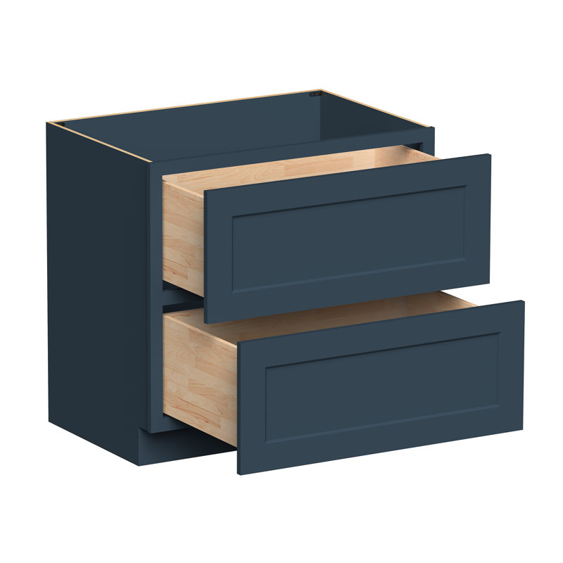 Armoire de cuisine au sol avec 2 tiroirs, 34.5" H x 36" W, Bleu