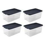 Sterilite Clear Plastic Stacking Storage Containers w/ Lid